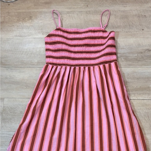 NWT Kate Spade Calais Stripe Smocked Midi Dress Size Medium - Picture 4 of 9